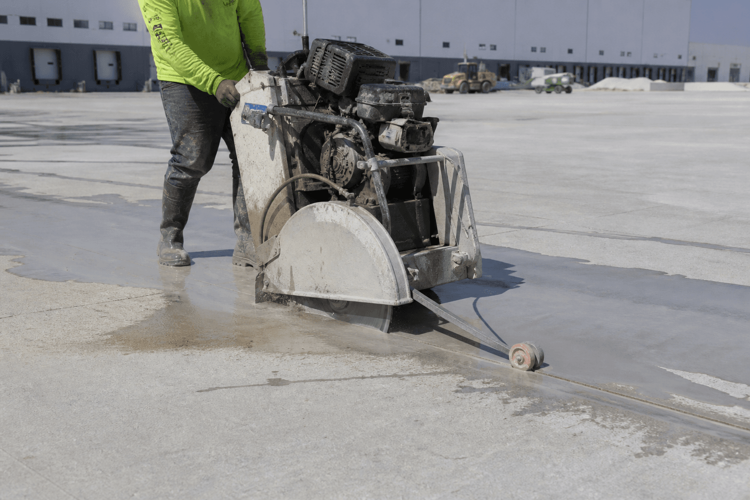 قطع اره درز کنترل روی دال تازه